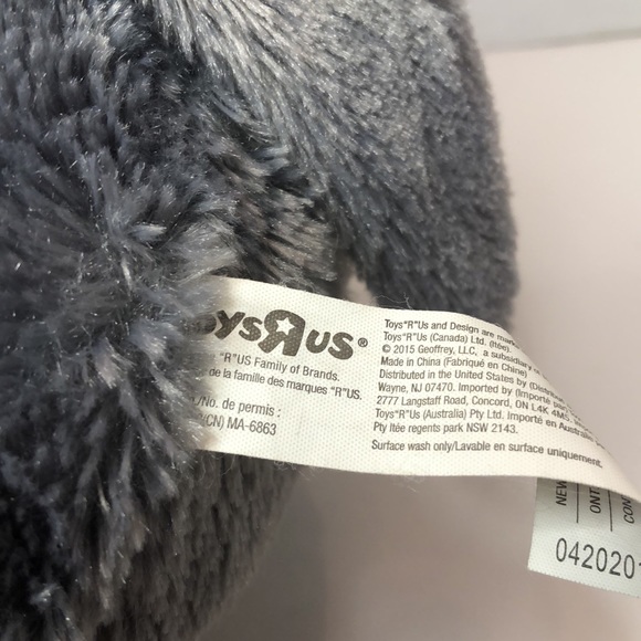 Toys R Us Grey Floppy Elephant Plush Stuffed Animal - Picture 3 of 4